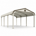Abri de voiture en métal beige et marron 600x300x270 cm
