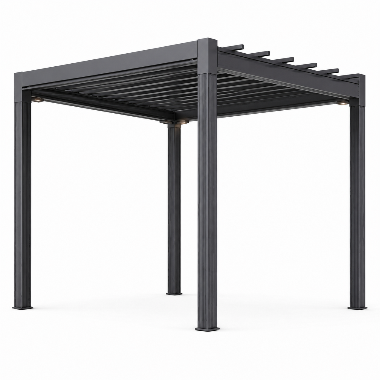 Pergola en aluminium 3x3 m gris anthracite