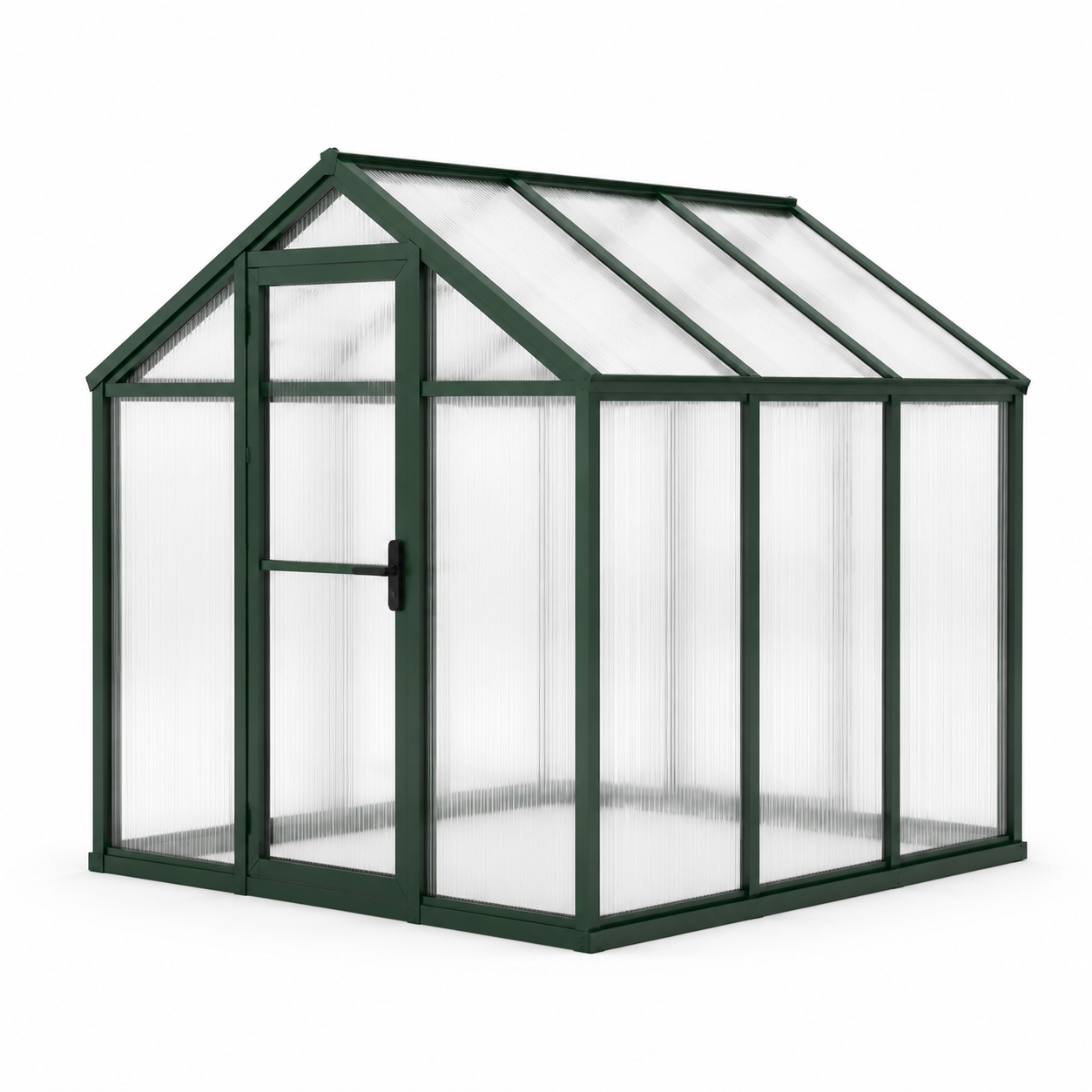Serre de jardin en polycarbonate alvéolaire avec cadre en aluminium vert 200x150x200cm
