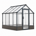 Serre en aluminium et polycarbonate gris