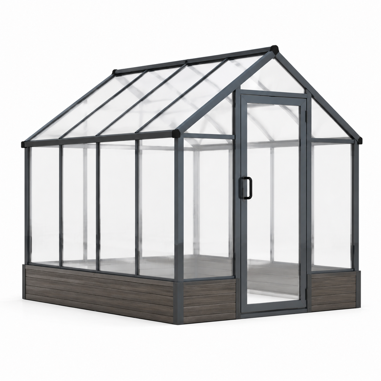 Serre en aluminium et polycarbonate gris