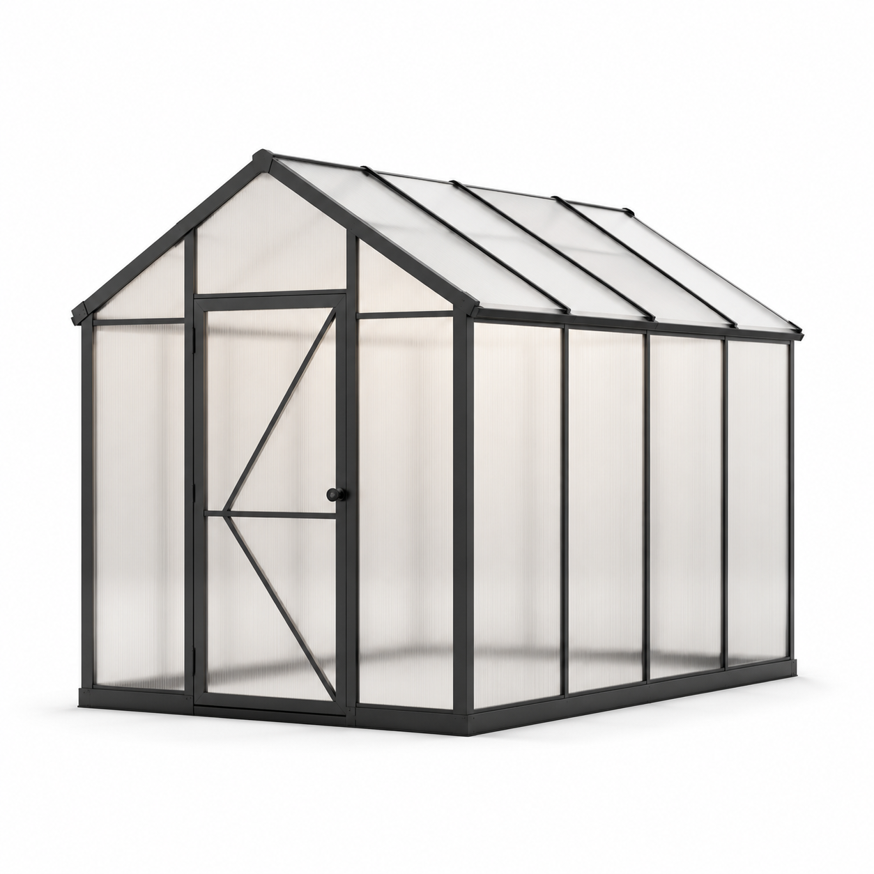 Serre de jardin en aluminium et polycarbonate noir 190x130x185 cm