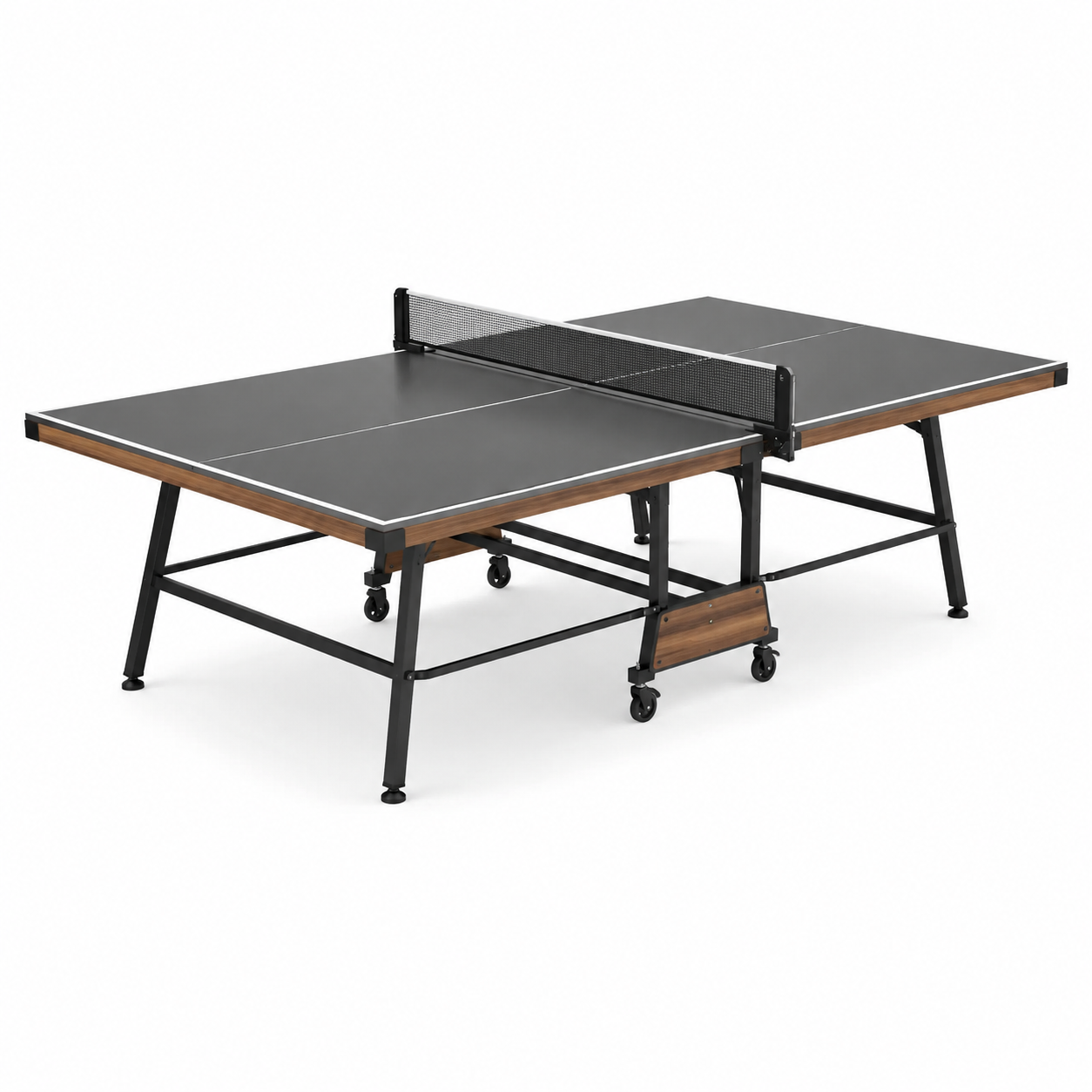 Table de ping-pong en bois et métal pliable