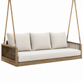 Balancelle en bois avec coussins beige