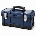 Boîte à outils en plastique avec fermoirs métalliques 52x27x25 cm bleu/noir