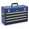 Boîte à outils en métal bleu et noir avec 4 tiroirs, 53 cm