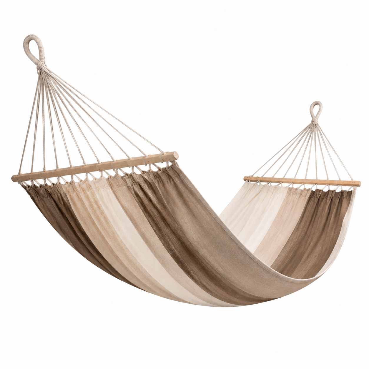 Hamac en coton rayé marron et beige 250cm
